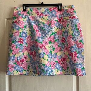 Kim Rogers Floral Mini Skort in Pink & Blue